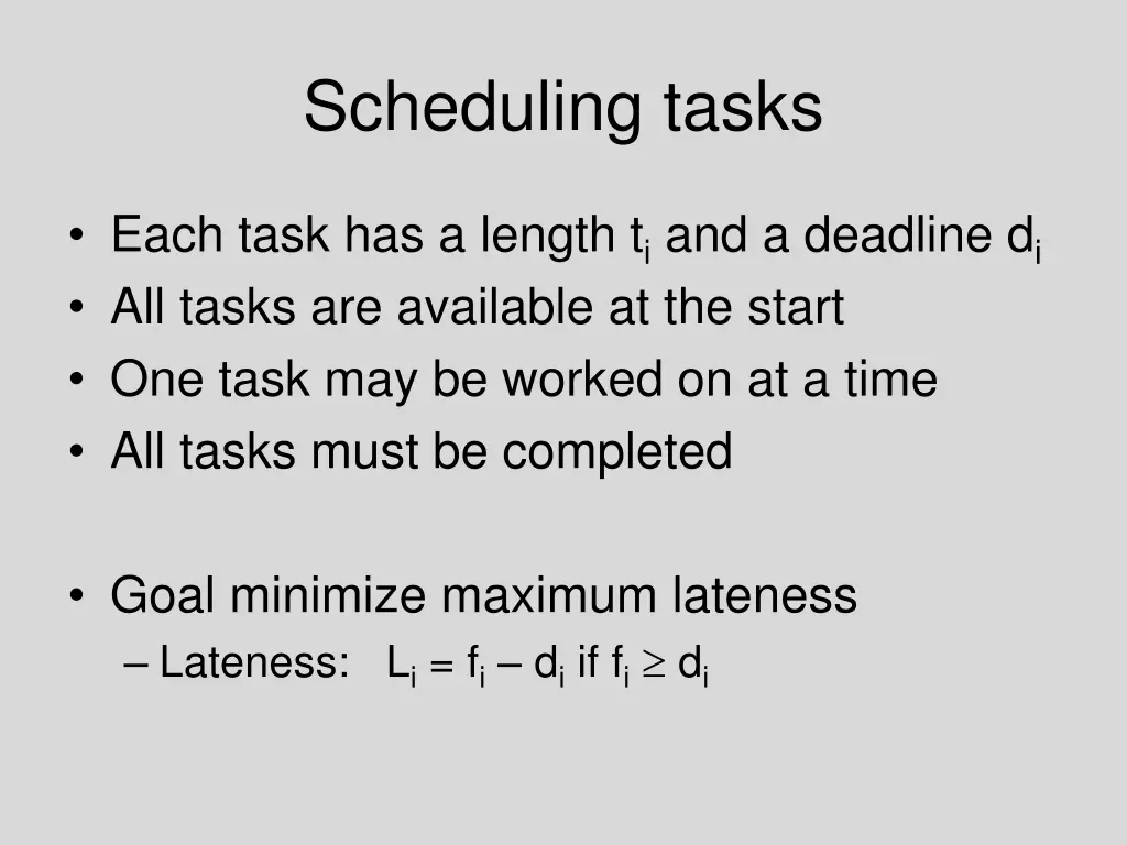 scheduling tasks