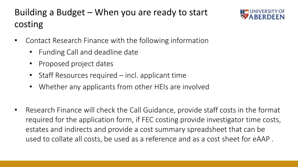 building a budget when you are ready to start