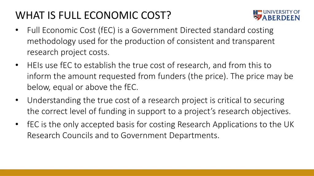 what is full economic cost full economic cost