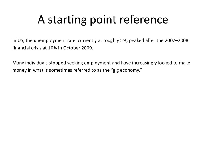 a starting point reference