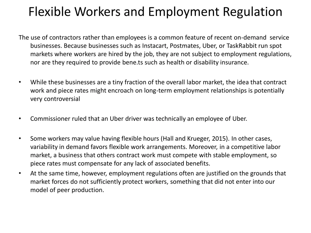 flexible workers and employment regulation