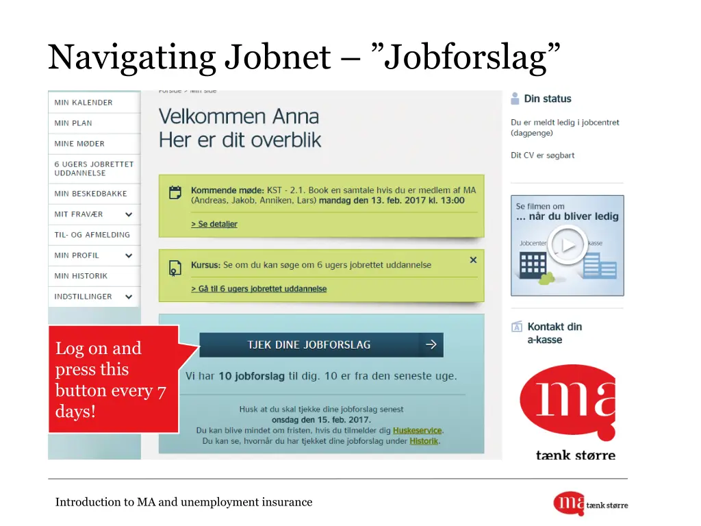 navigating jobnet jobforslag