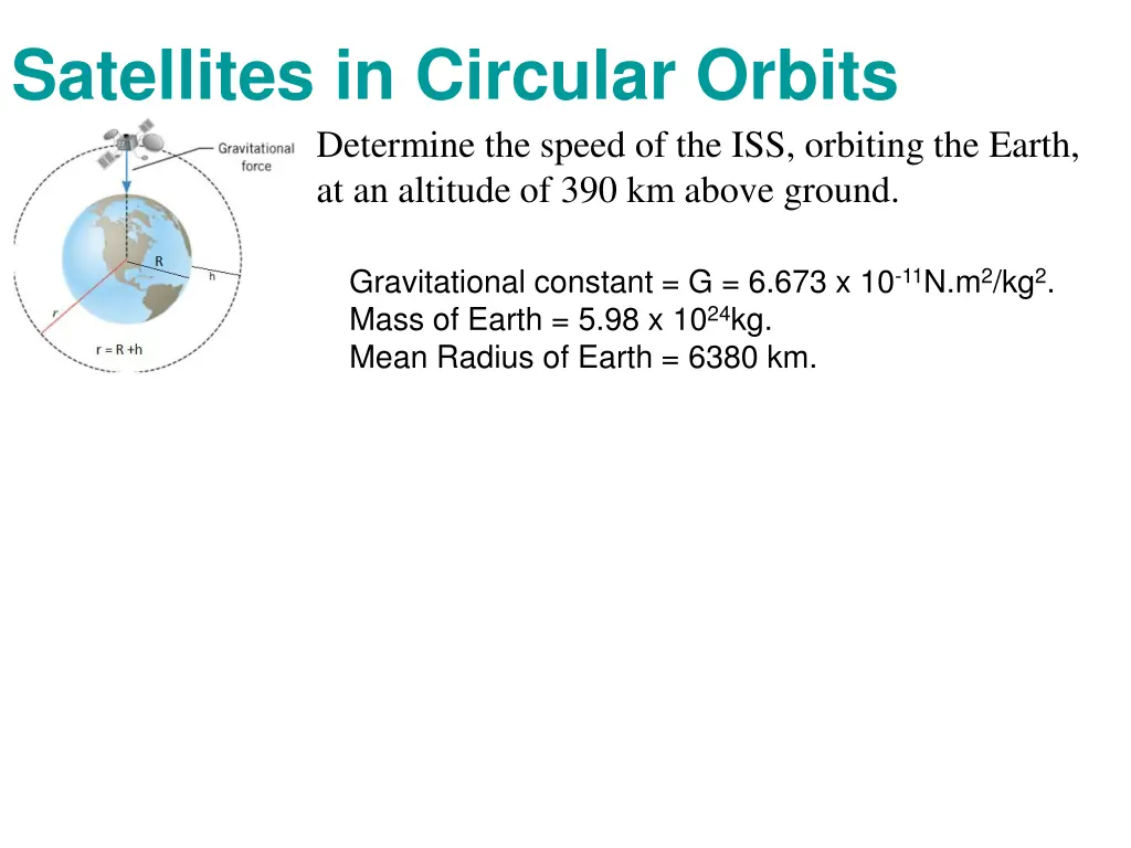satellites in circular orbits determine the speed
