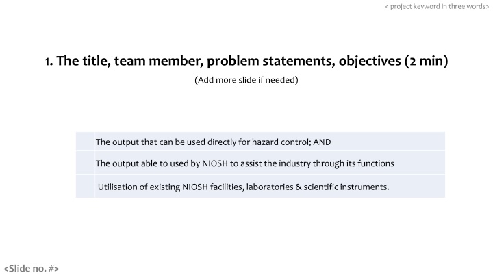 project keyword in three words
