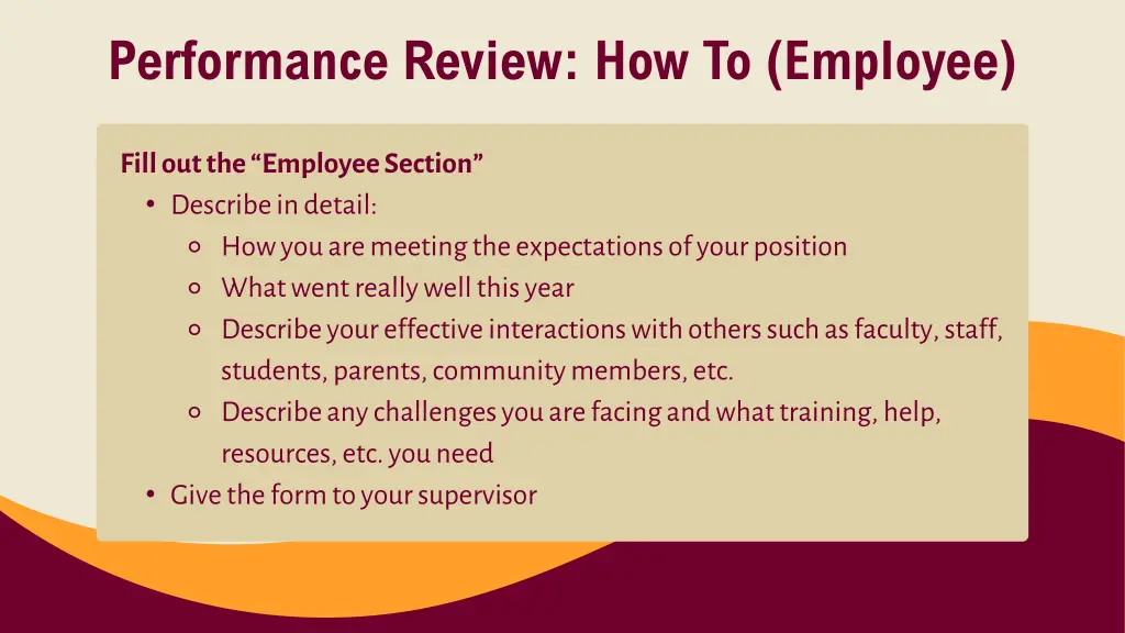 performance review how to employee