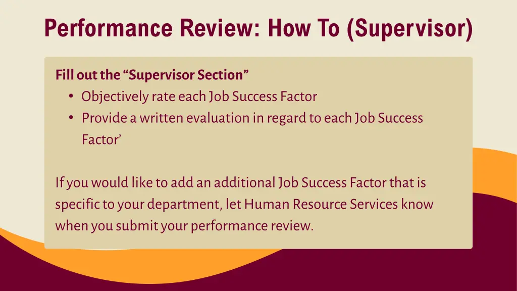 performance review how to supervisor