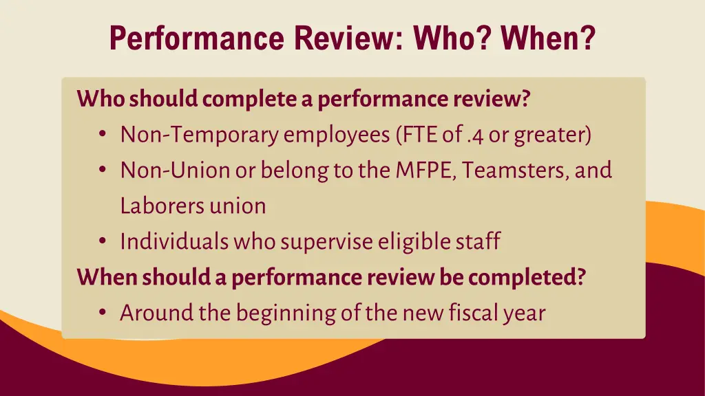 performance review who when