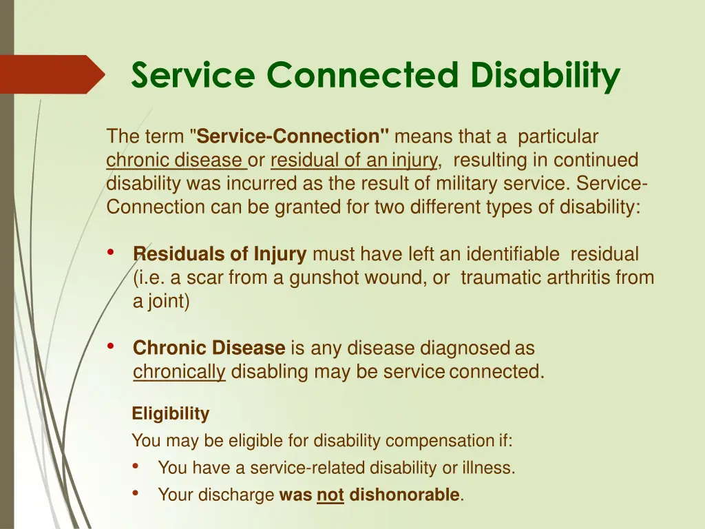 service connected disability