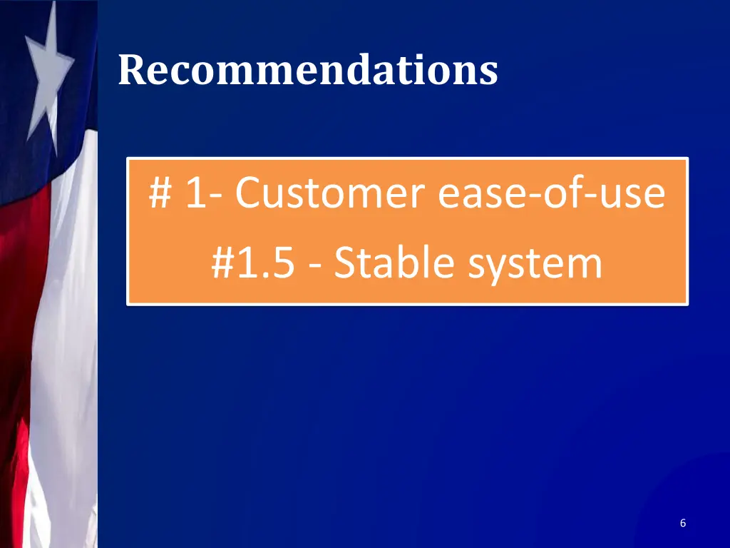 recommendations
