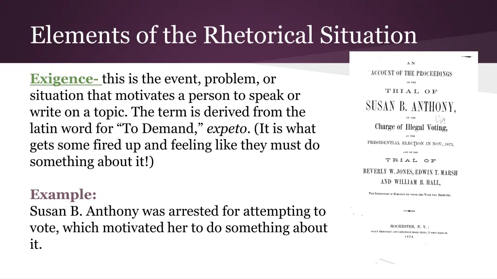 elements of the rhetorical situation