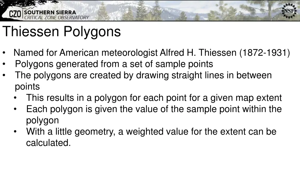 thiessen polygons