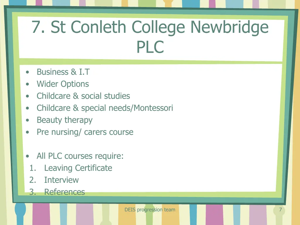 7 st conleth college newbridge plc