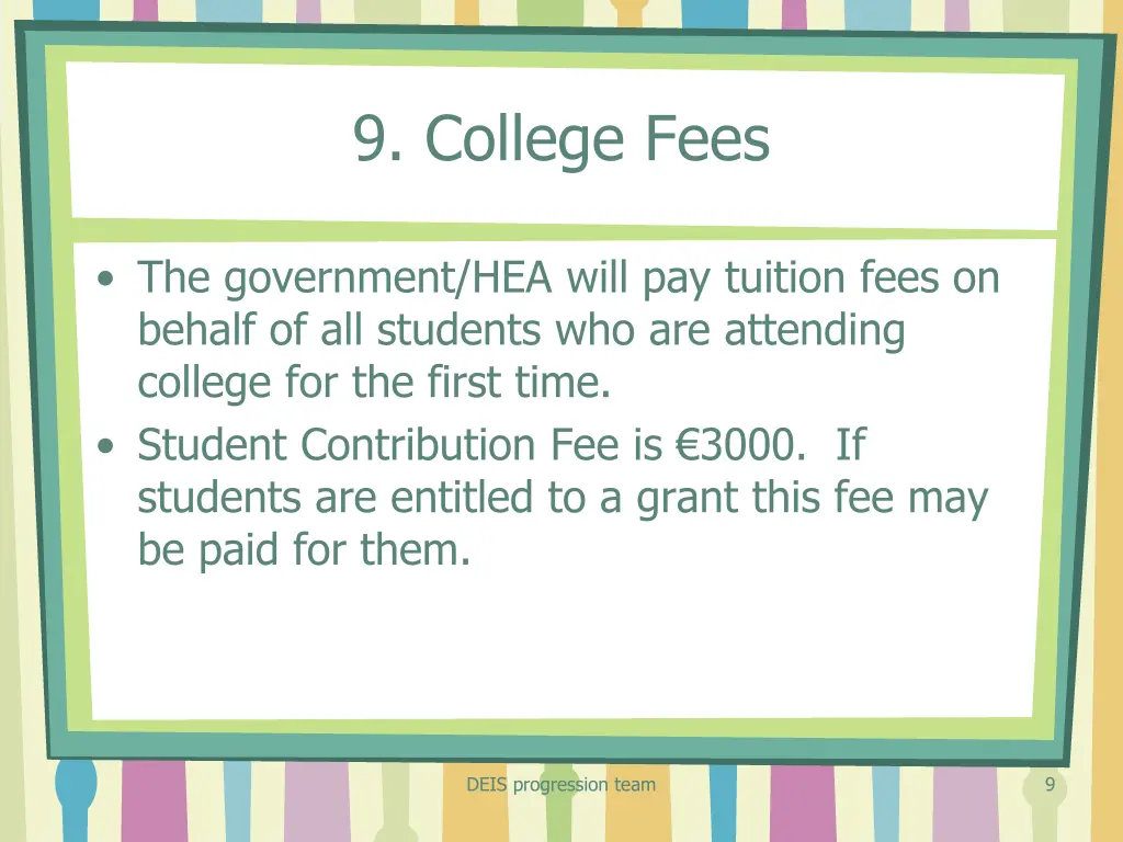 9 college fees