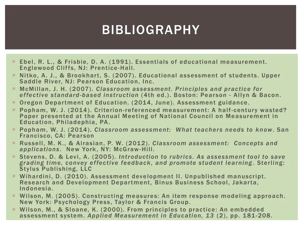 bibliography