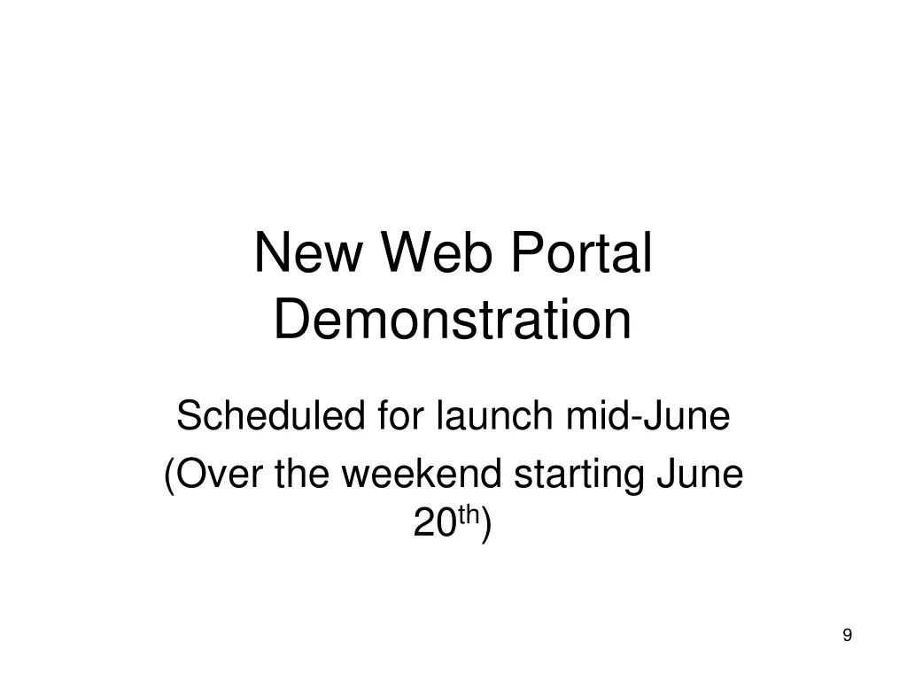 new web portal demonstration