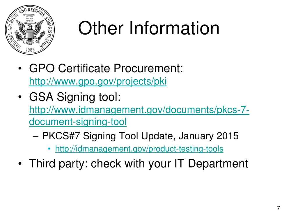other information