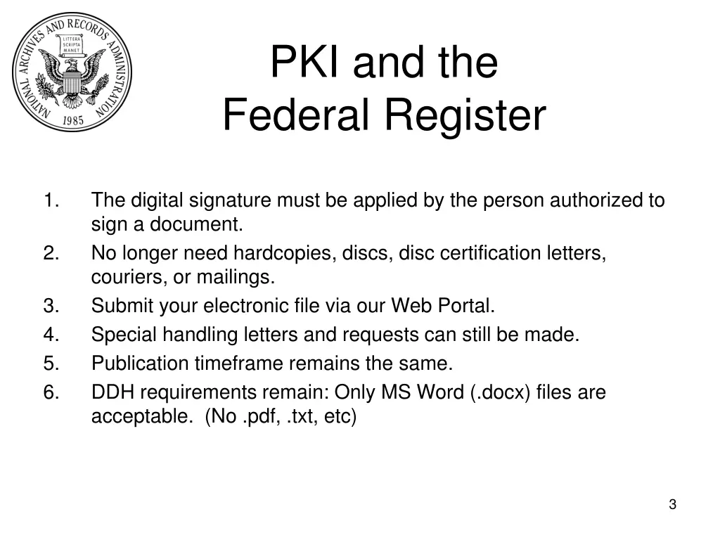 pki and the federal register