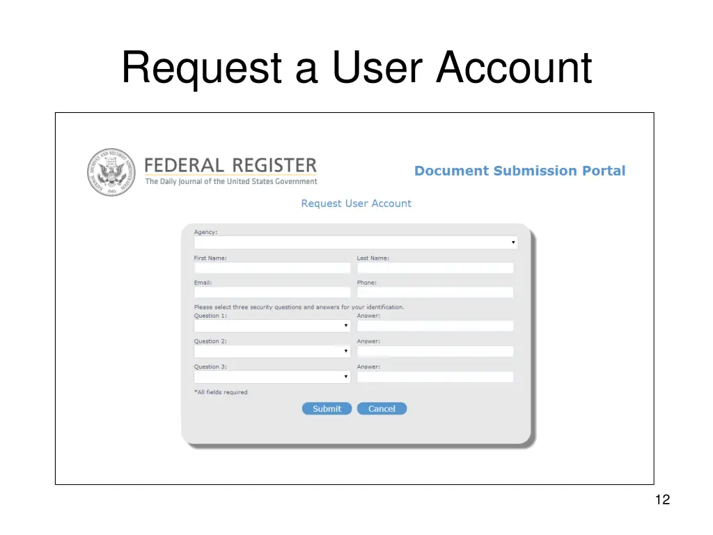 request a user account