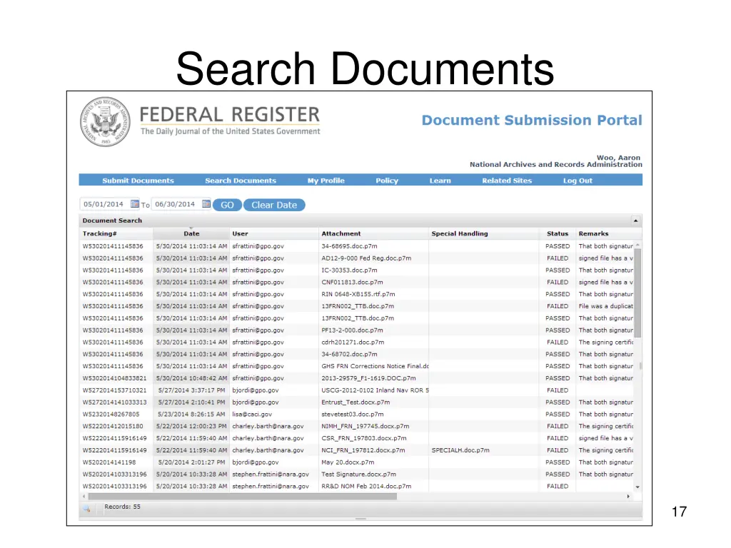 search documents