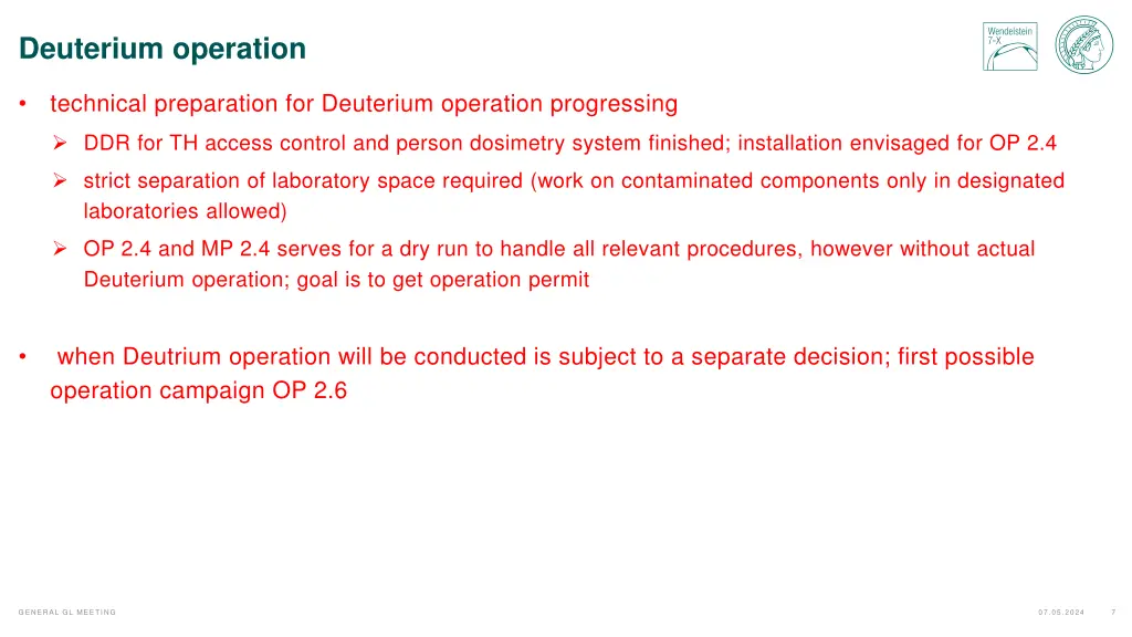 deuterium operation