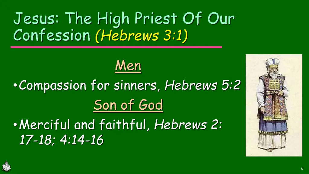 jesus the high priest of our confession hebrews 1