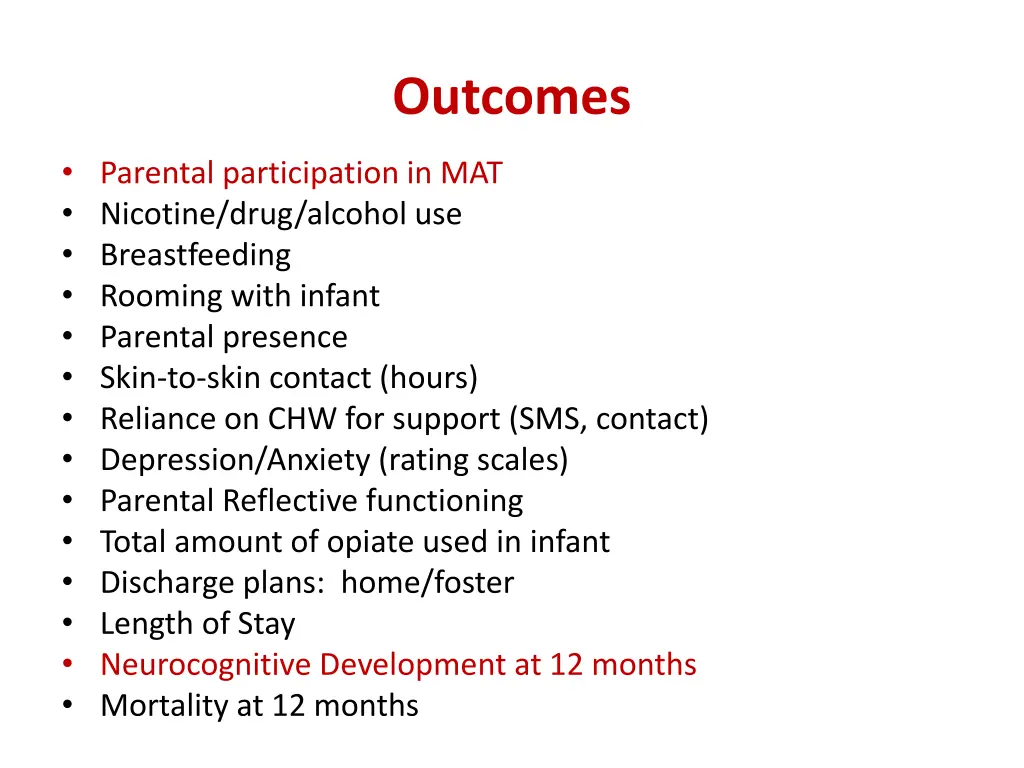 outcomes