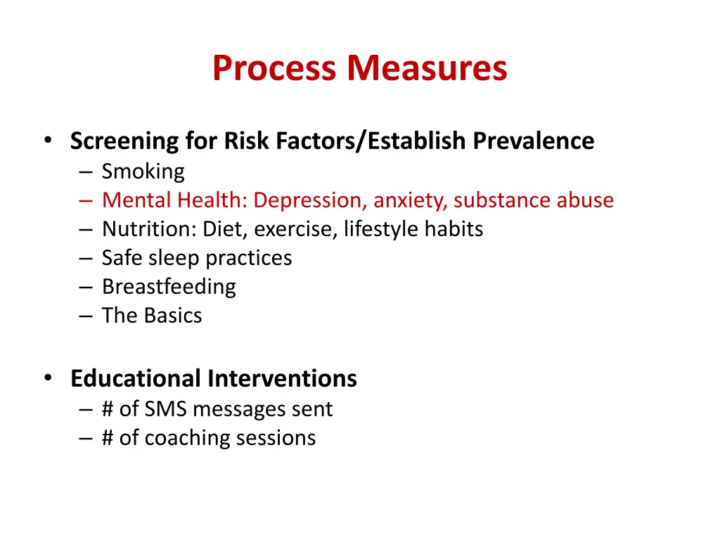 process measures