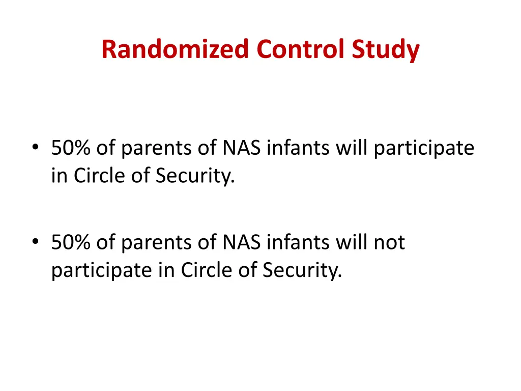 randomized control study