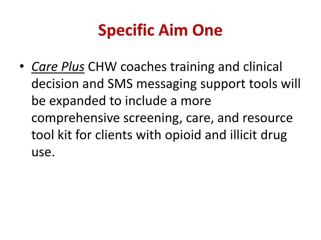 specific aim one
