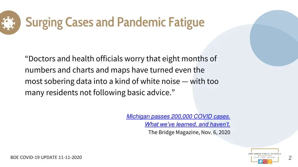 surging cases and pandemic fatigue