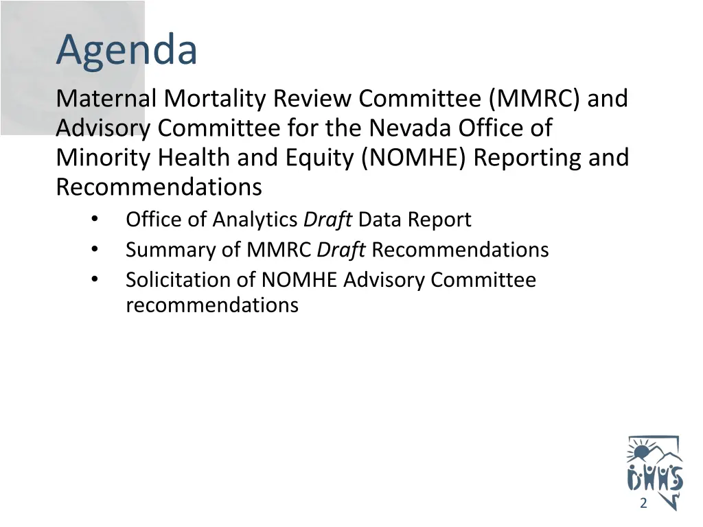 agenda maternal mortality review committee mmrc