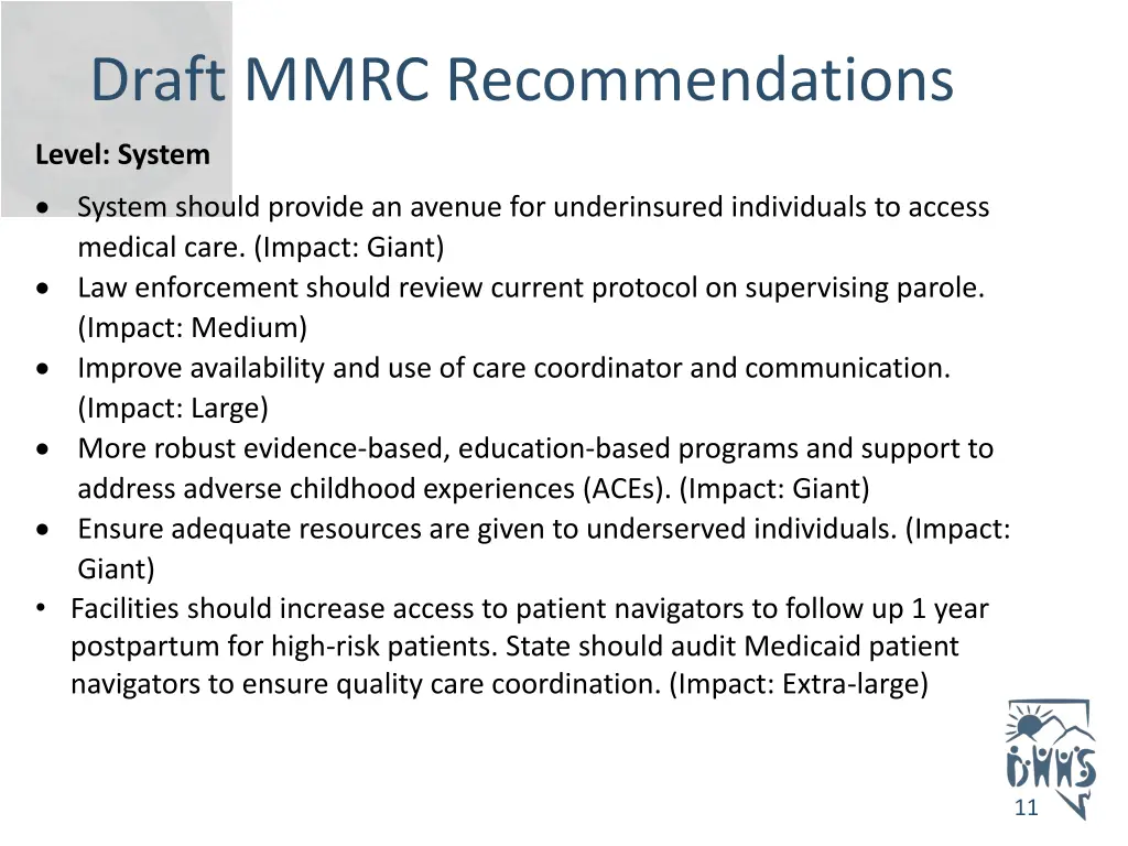 draft mmrc recommendations 5