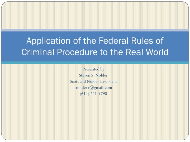 application of the federal rules of criminal