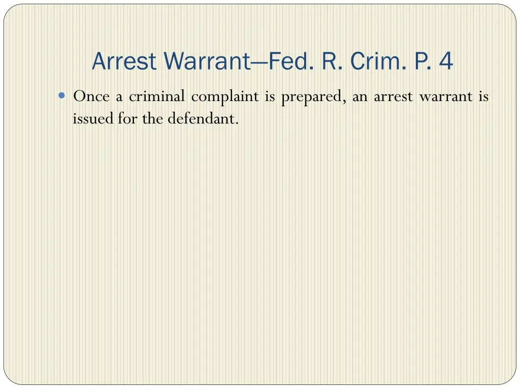 arrest warrant fed r crim p 4