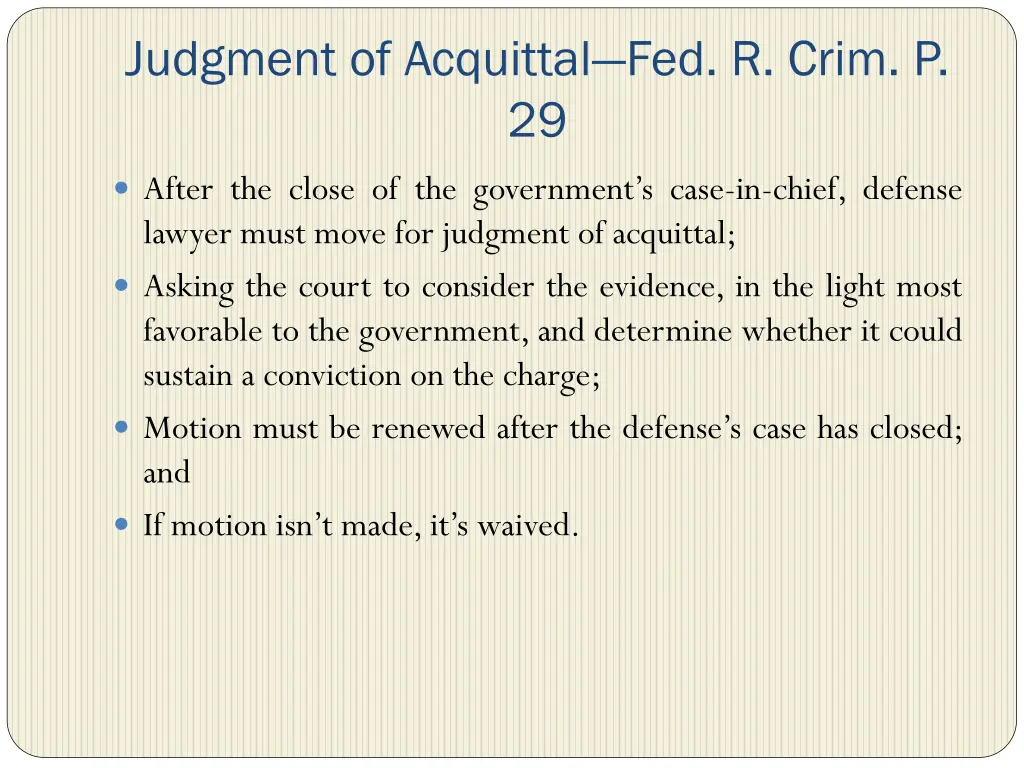 judgment of acquittal fed r crim p 29