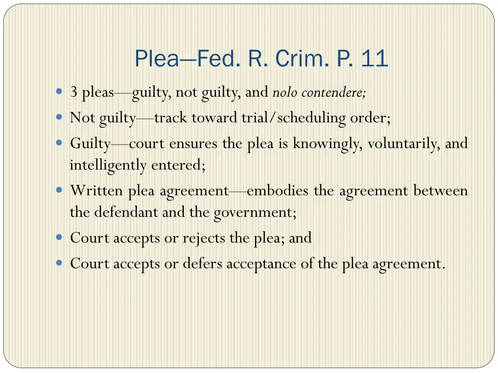 plea fed r crim p 11