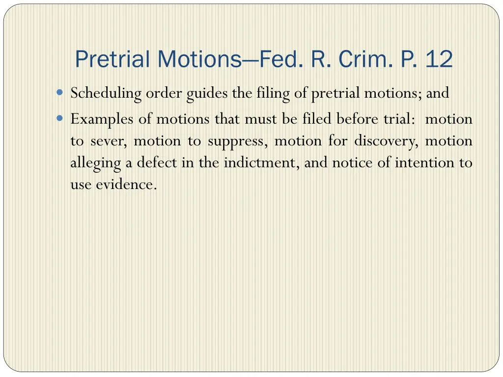 pretrial motions fed r crim p 12