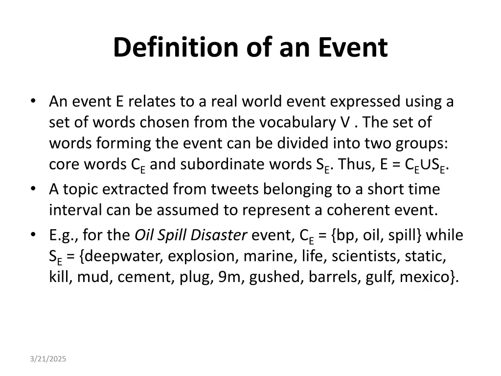 definition of an event
