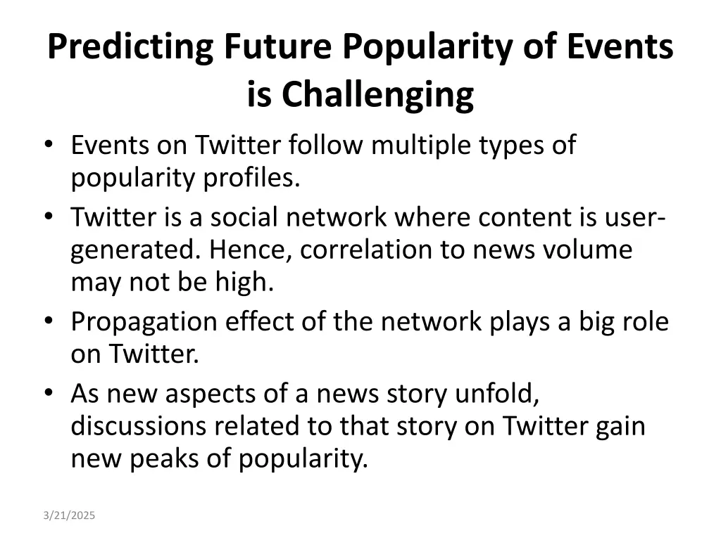 predicting future popularity of events 1