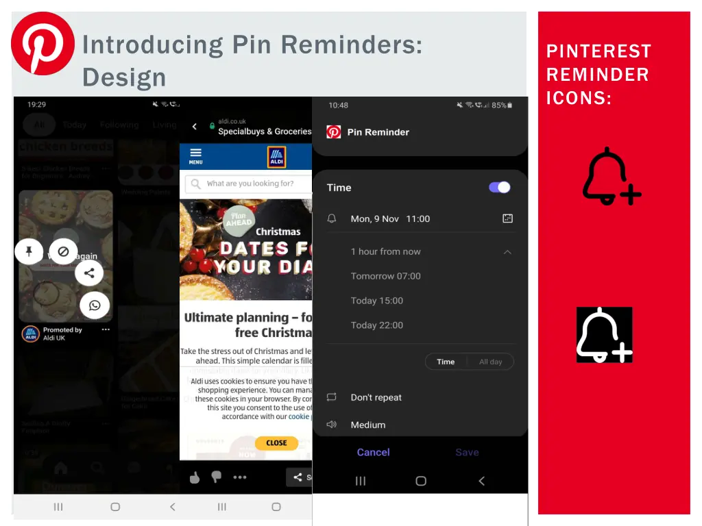 introducing pin reminders design