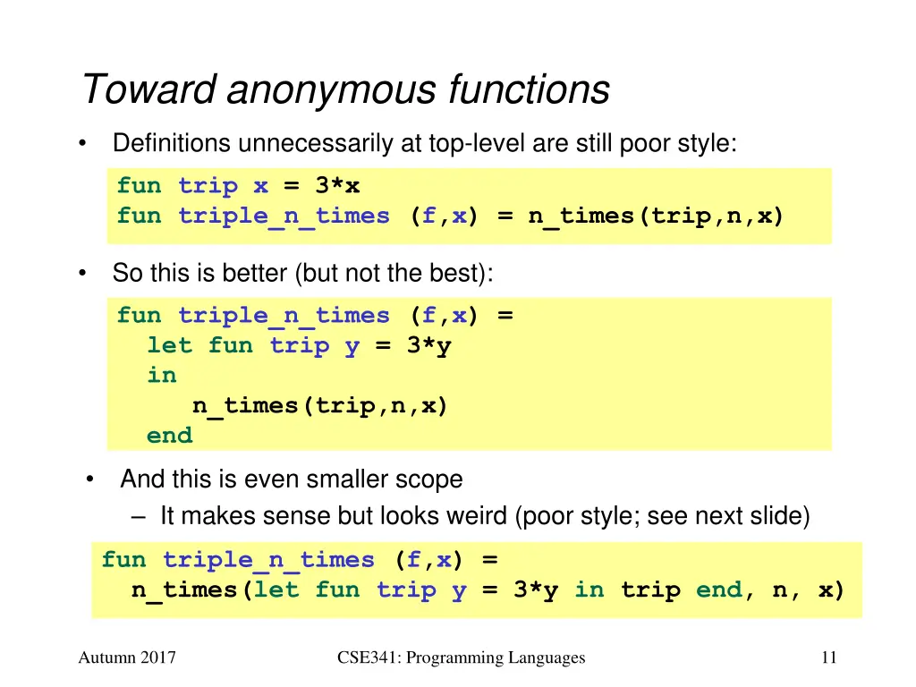 toward anonymous functions