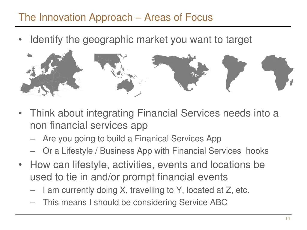 the innovation approach areas of focus 1