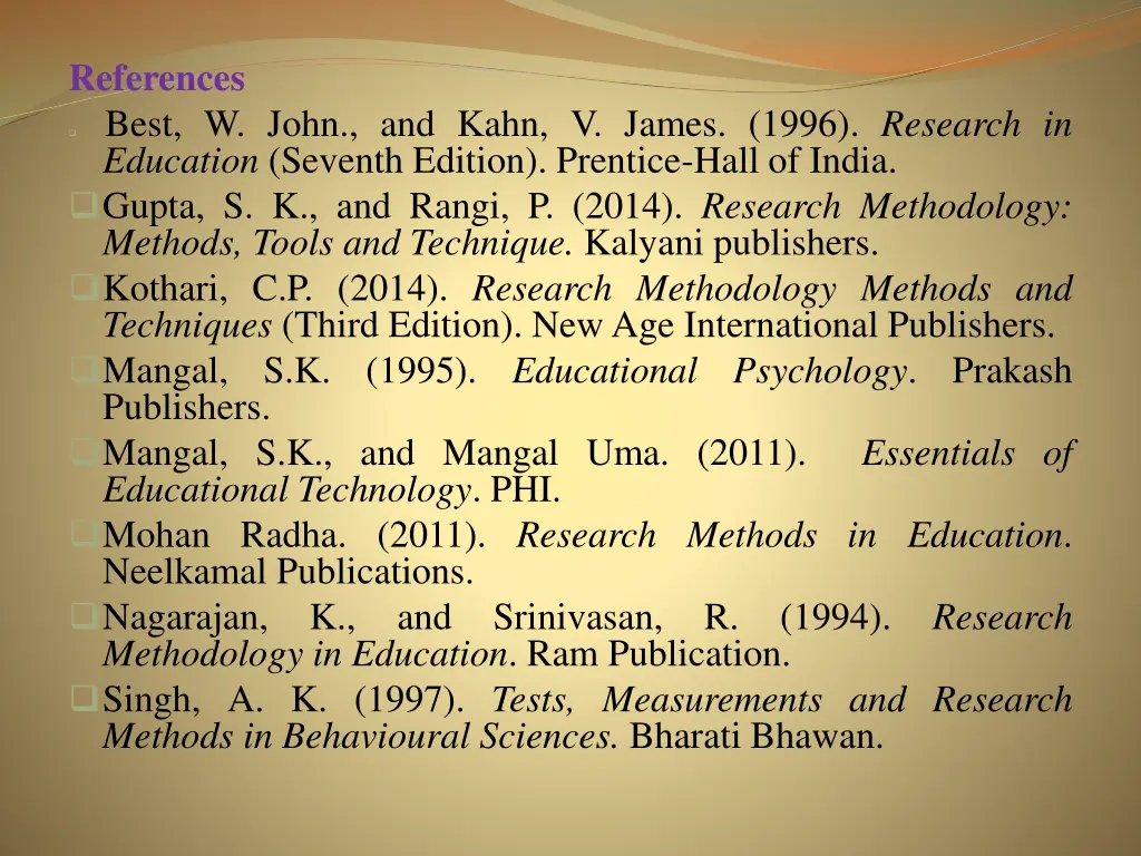 references best w john and kahn v james 1996
