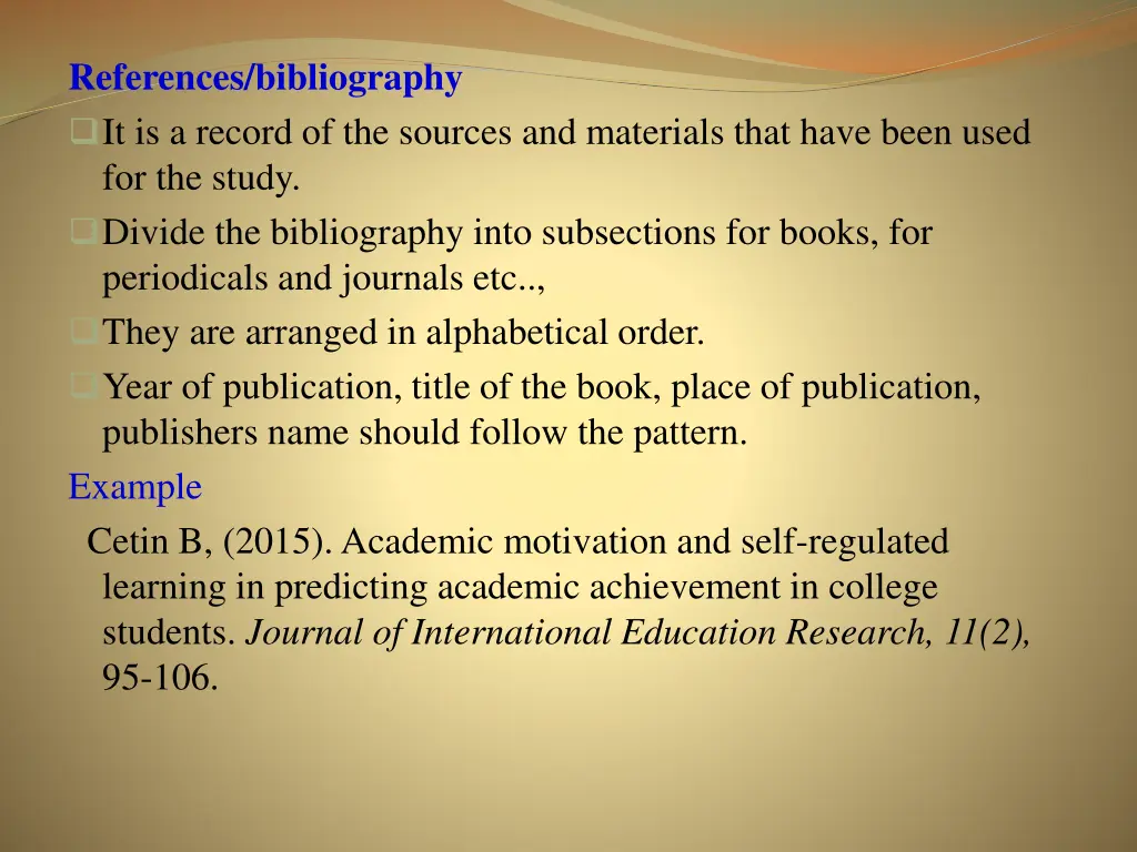 references bibliography it is a record