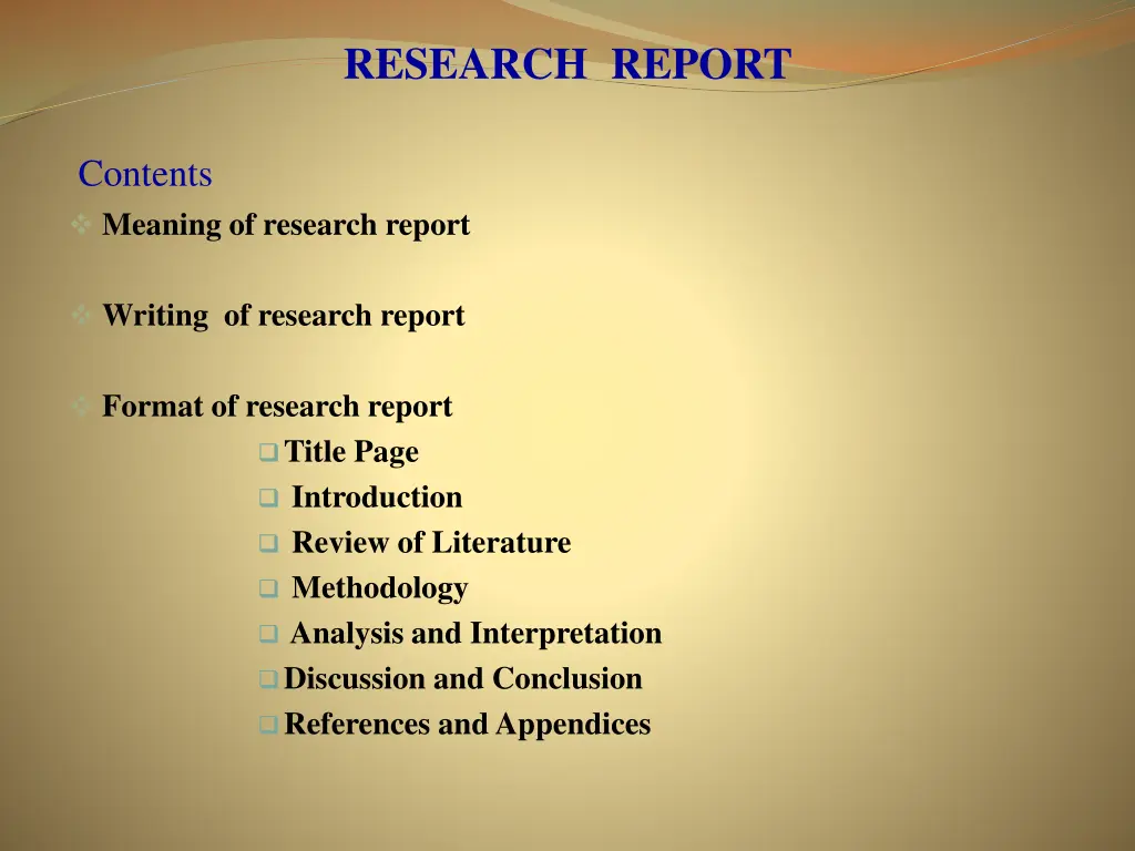 research report