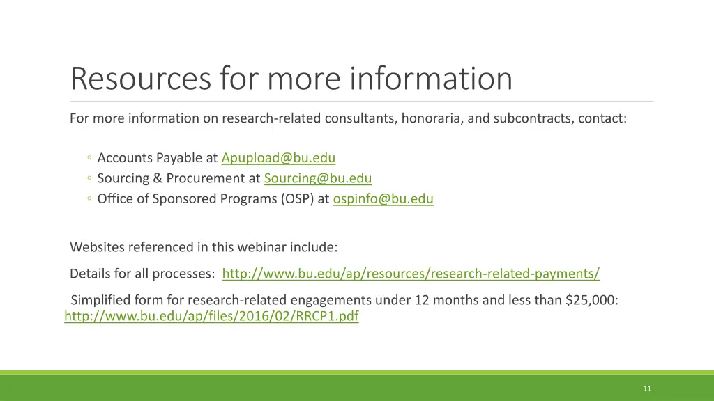 resources for more information