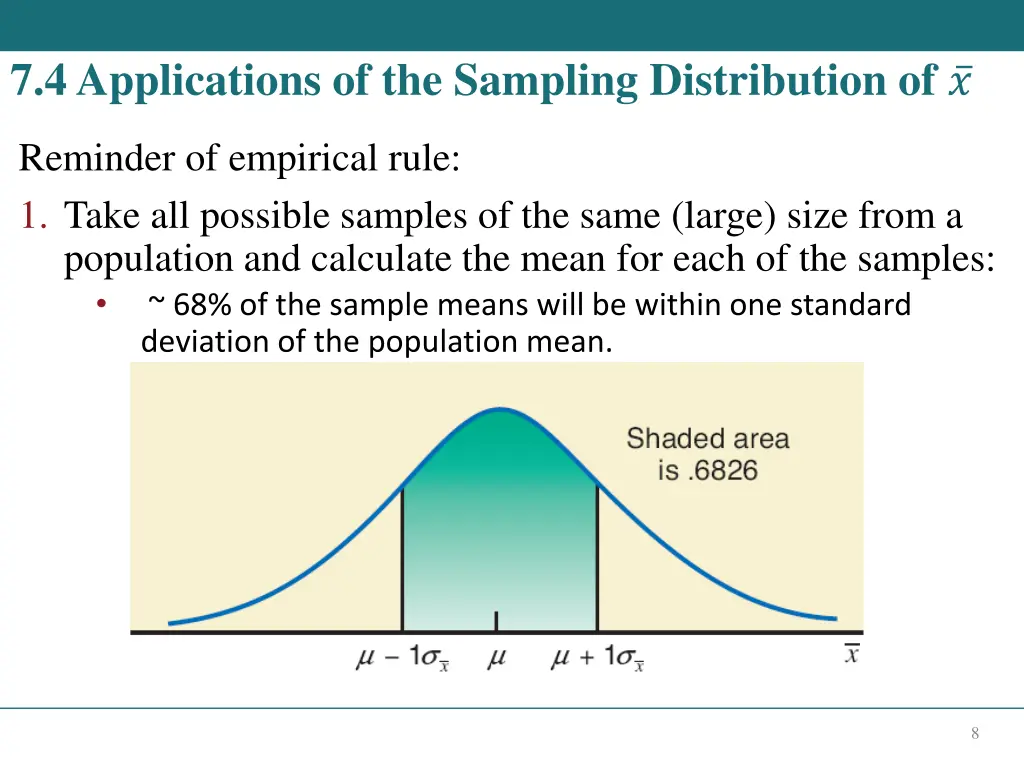 7 4 applications of the sampling distribution of