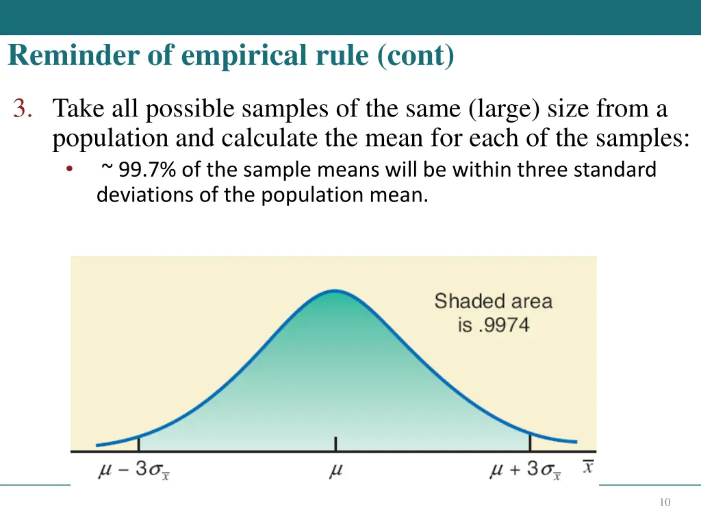 reminder of empirical rule cont 1