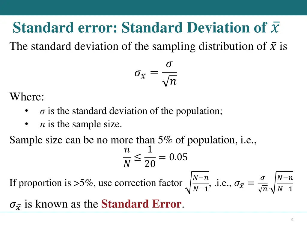 standard error standard deviation of the standard