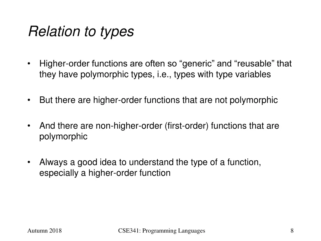 relation to types